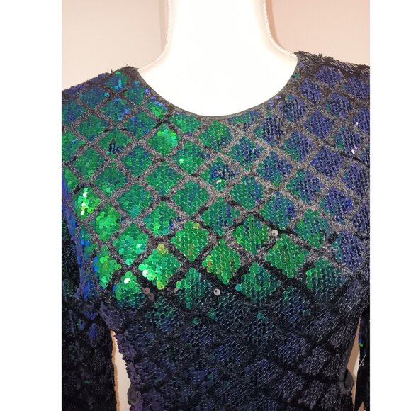 NWT FOREVER 21 Mermaid Sequin Open Back Mini Dress - After Dark Collection - M - Picture 6 of 12